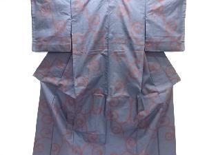 唐草模様織り出し本場泥大島紬着物(5マルキ)